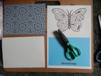 Printout of digital design and backing paper