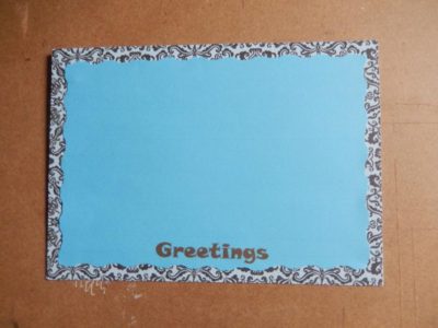 Blue and patterned backing papers