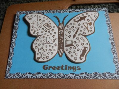 Flat view of finished card