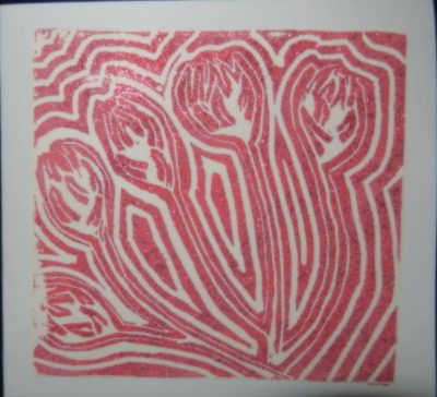 5 red sparkly plantain heads