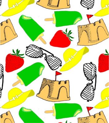 Summer icons border pattern