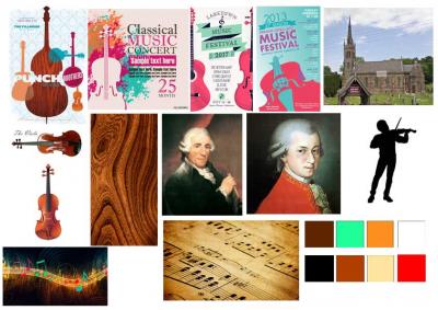 Classical concert poster moodboard