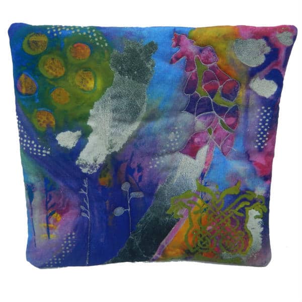 Cushion cover showing foxglove fancy art