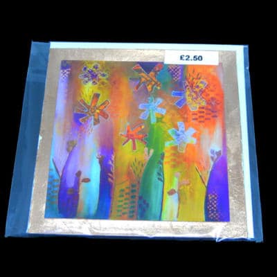 Wonderful Wildflower Art with metal leaf