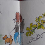 Board, dog walker, bramble, nettle