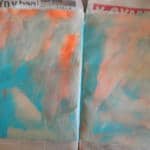 orange and blue paint strokes