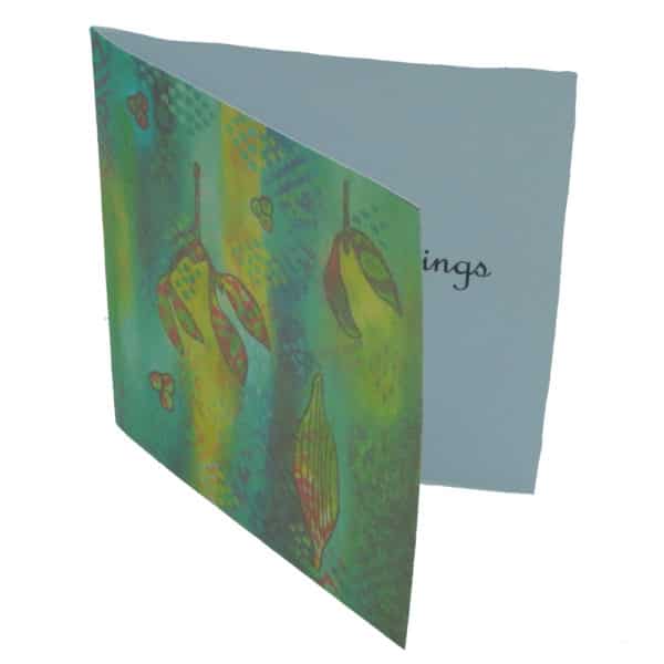 Side view of mistletoe card