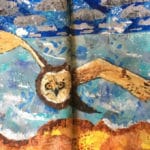 Flying owl collage
