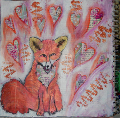 Shiny fox and stencilling