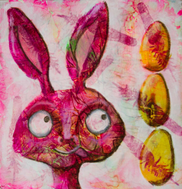 Pink bunny character