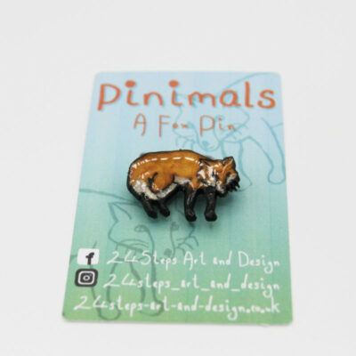 Extraordinary Handmade Red Fox Resin Pin