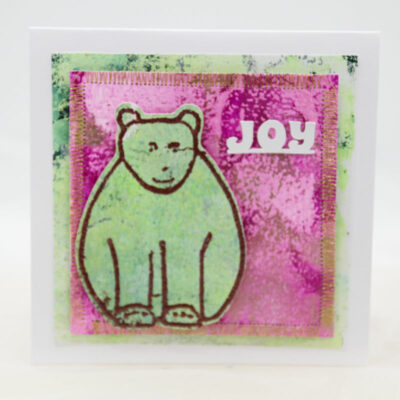 Delightful Embossed Polar Bear Xmas Card