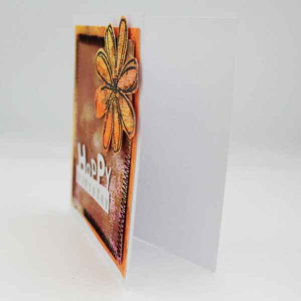 Front side of orange daisy card