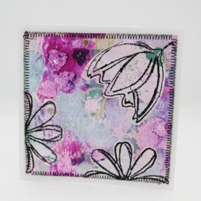 Awesome Pink Gelli Print Birthday Card