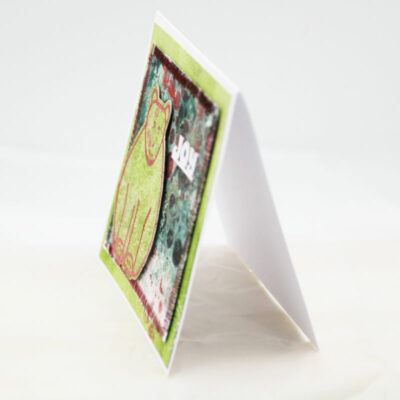 Happy Red Polar Bear on Xmas Card