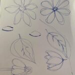 Sketch of ‘sketchy flowers’ stamp design