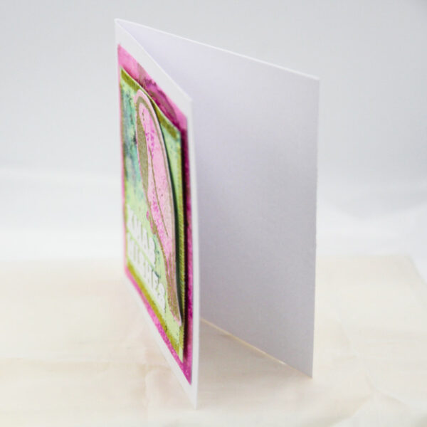 Gold embossed robin card side