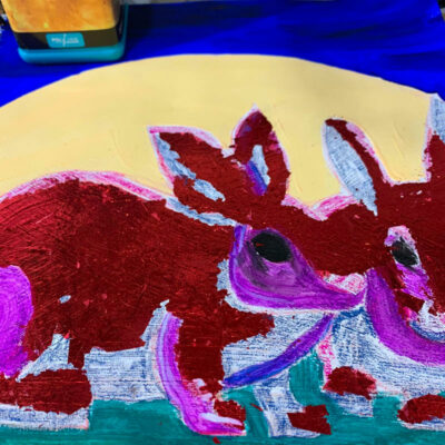 Adding red metal leaf