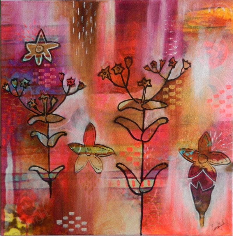 Centaury icons on red and orange background