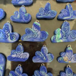 Clay jewellery clouds before baking