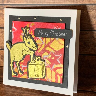 Alluring Gold Embossed Present with Stars Gelli