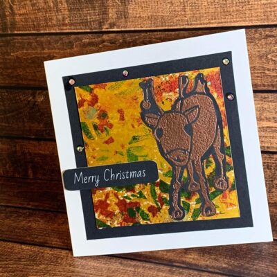 Attractive Copper Embossed Bauble with Gold Gelli