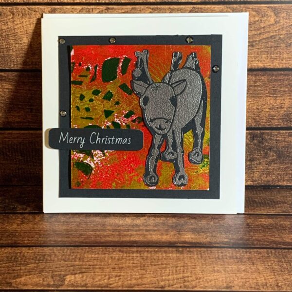 Playful Reindeer on Festive Print Card