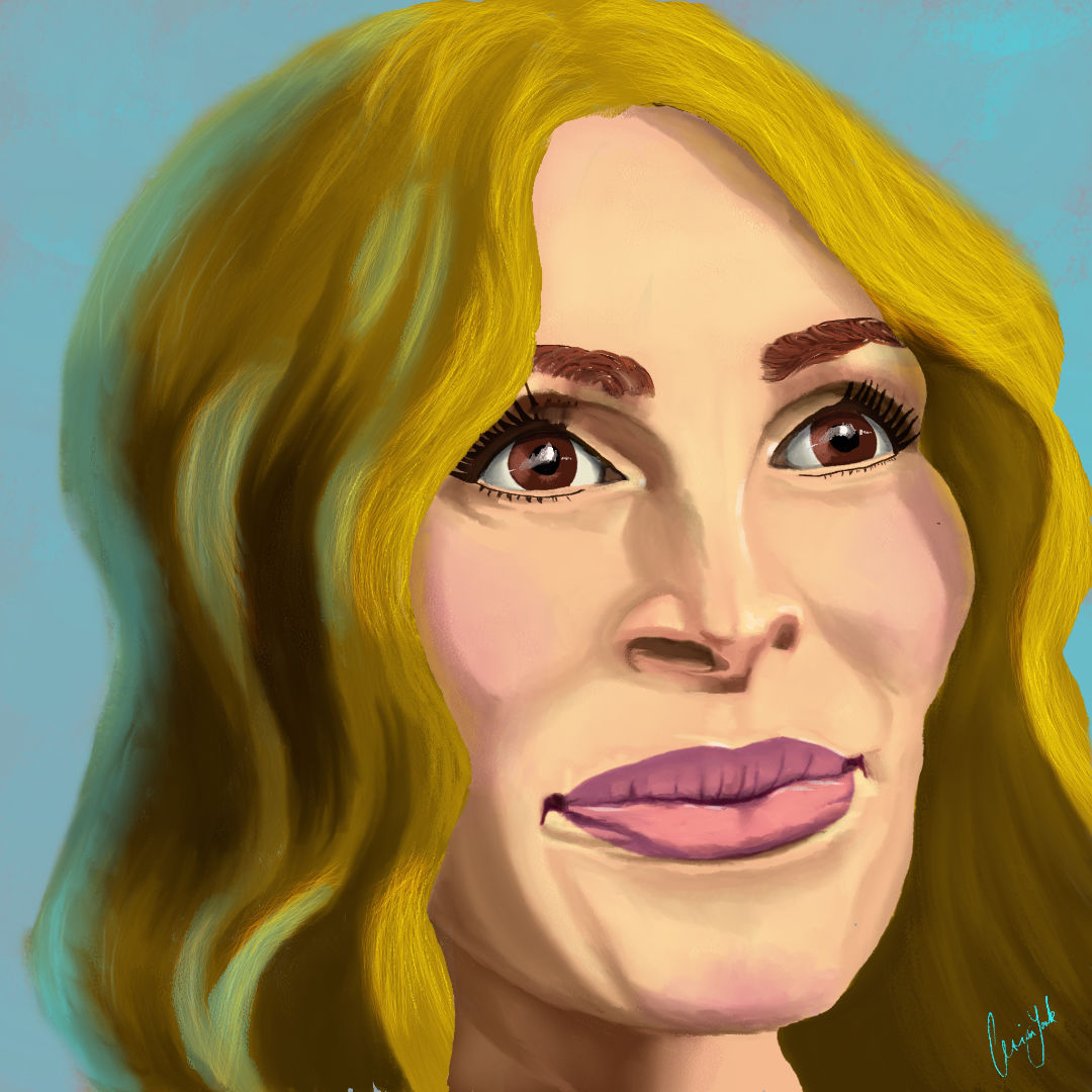 Caricature of Julia Roberts
