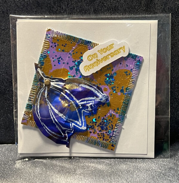 Handmade card in blues and purples